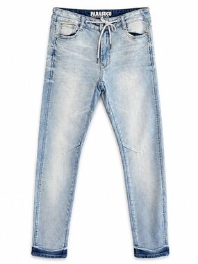 Parasuco Light Wash Slim Jeans w Zipper Fly &Drawstring Waist - Size 27 EUC